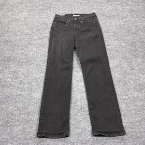 Levis Classic Straight Jeans Womens 4 Black Charcoal Wash Stretch 5 Pocket Denim